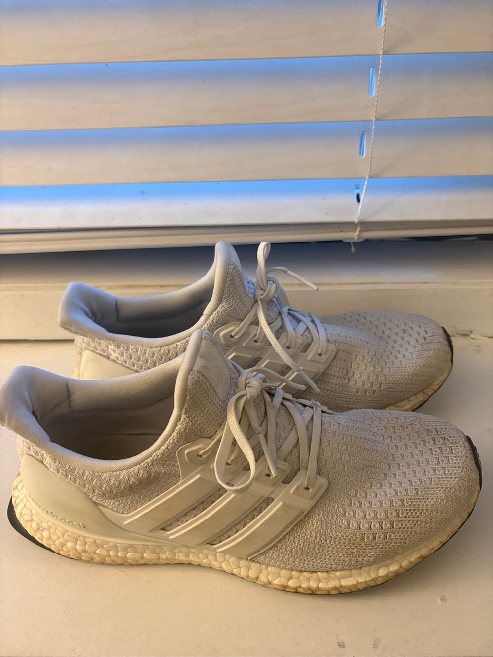 adidas White Ultra Boost Men's Athletic Shoes